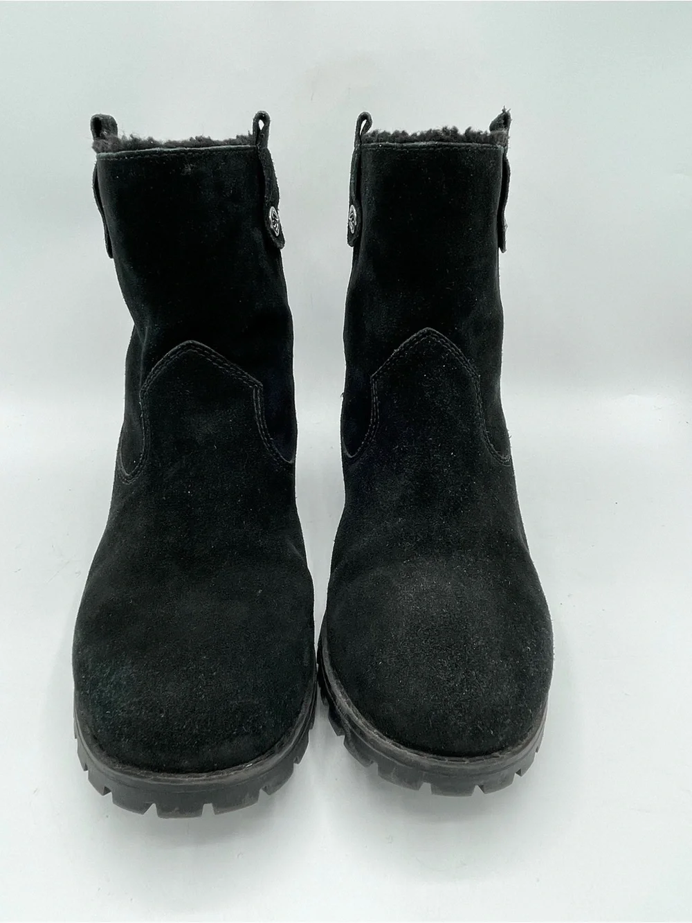Bjorndal Aspen Black Suede Fleece-Lined Short Winter Boots